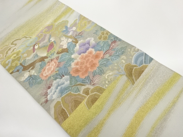 JAPANESE NAGOYA OBI / WOVEN FLOWERS